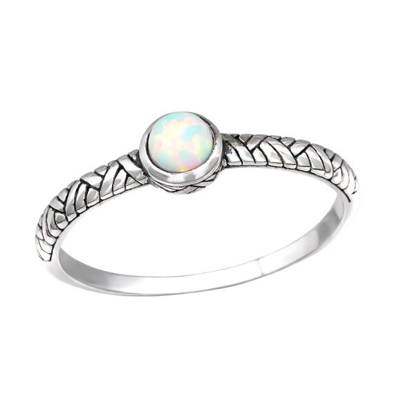 Sterling Silver Opal Ring - Picture 1 of 6